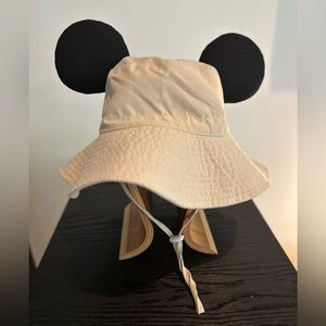 Mouse Ears Safari bucket hat for toddler. Adjustable. Perfect for Disney trips.